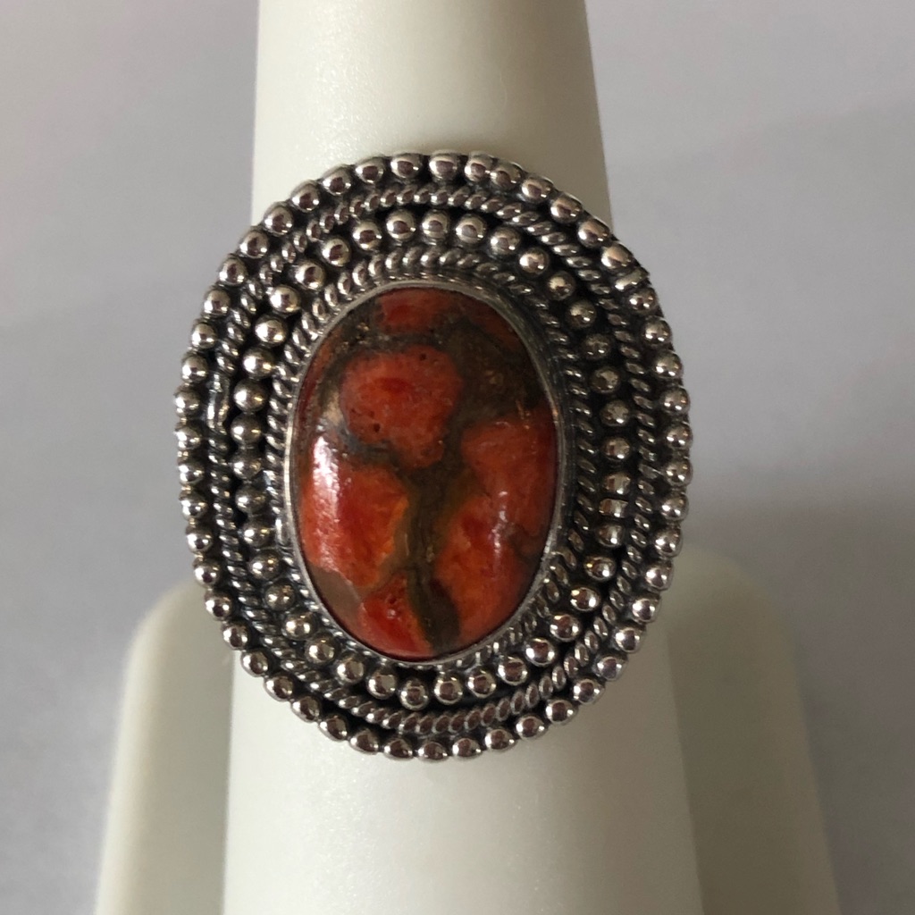 Orange Turquoise In Sterling Silver 4.10 Ctw